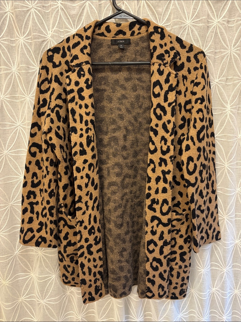 J. Crew Leopard Print Open-Front Blazer Jacket - Tan & Black - Picture 7 of 7